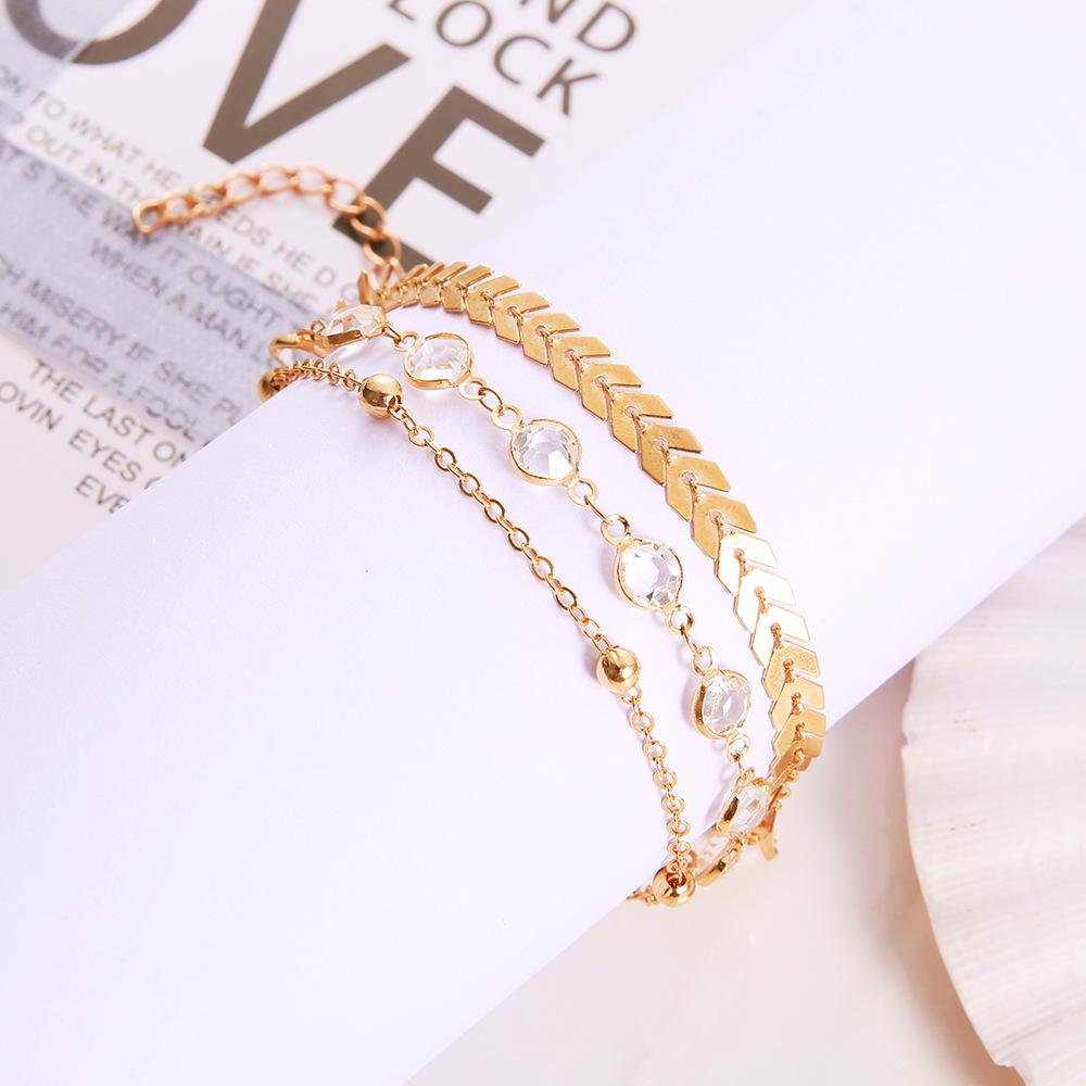 Popular New Products, Double Chain Anklet, Copper Sequins, Retro Anklet, Ethnic Style Jewelry.
