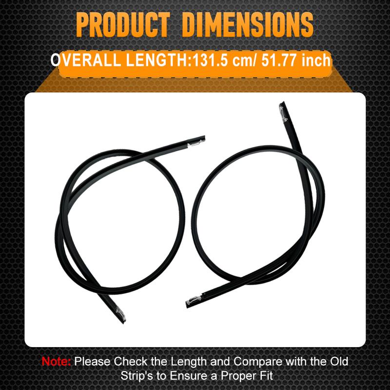 2PCS Roof Rubber Drip Side Finish Moulding Seal Strip Trim for Honda Civic 1996 1997 1998 1999 2000 74306-S03-003 74316-S03-003