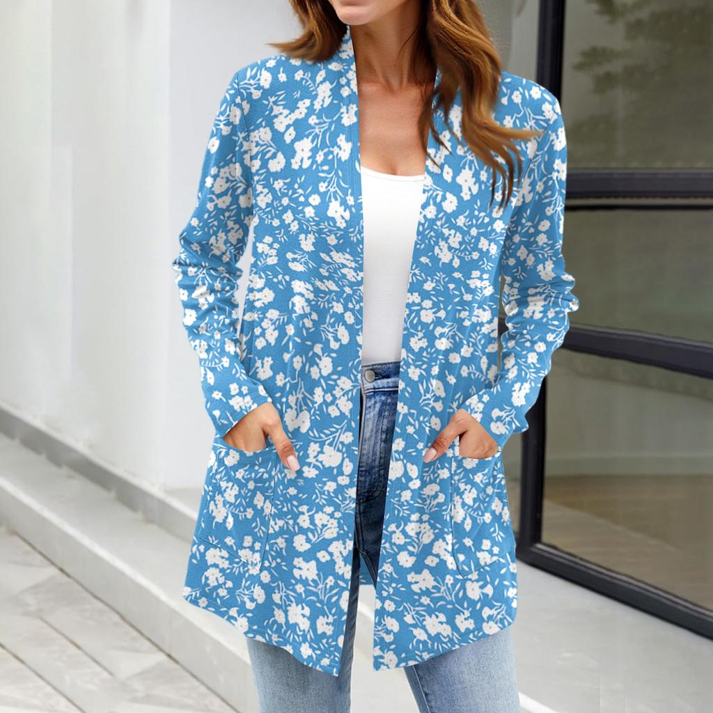 Damen Leichte Strickjacken Offen Vorne Langarm Lässig Locker Dünne Strickjacken Mit Taschen