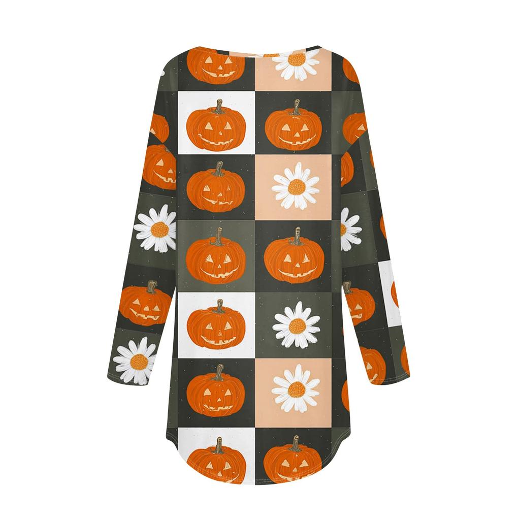 Damesmode Losse Ronde Hals Halloween Print Lange Mouwen T-shirt Top Pullover