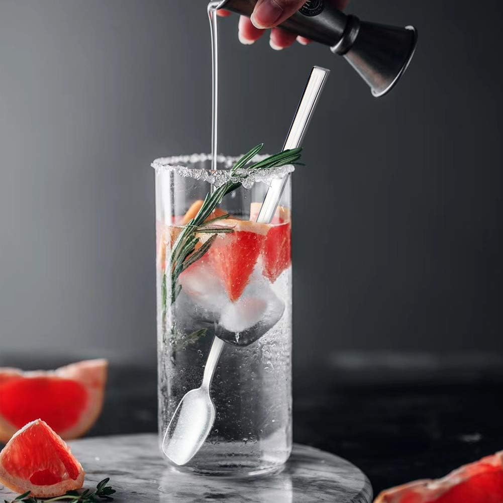 4-Piece 8-Inch Long Handle Coffee Spoons, Coffee Stirrers, Iced Tea spoon,Ice Cream Spoon, Cocktail Stirrers, Premium 18/10 Stainless Steel Cocktail