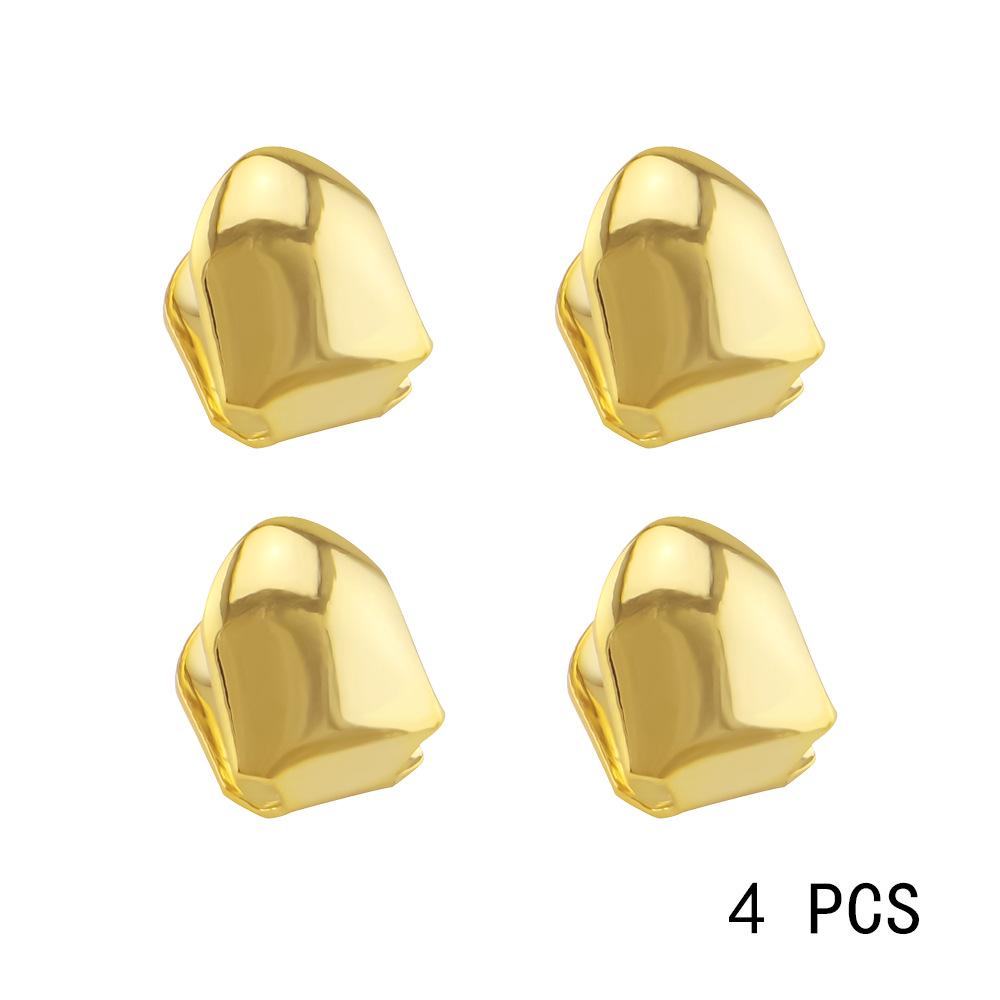 18K Gold Electroplated Single Tooth Braces - Halloween Hip-Hop Style