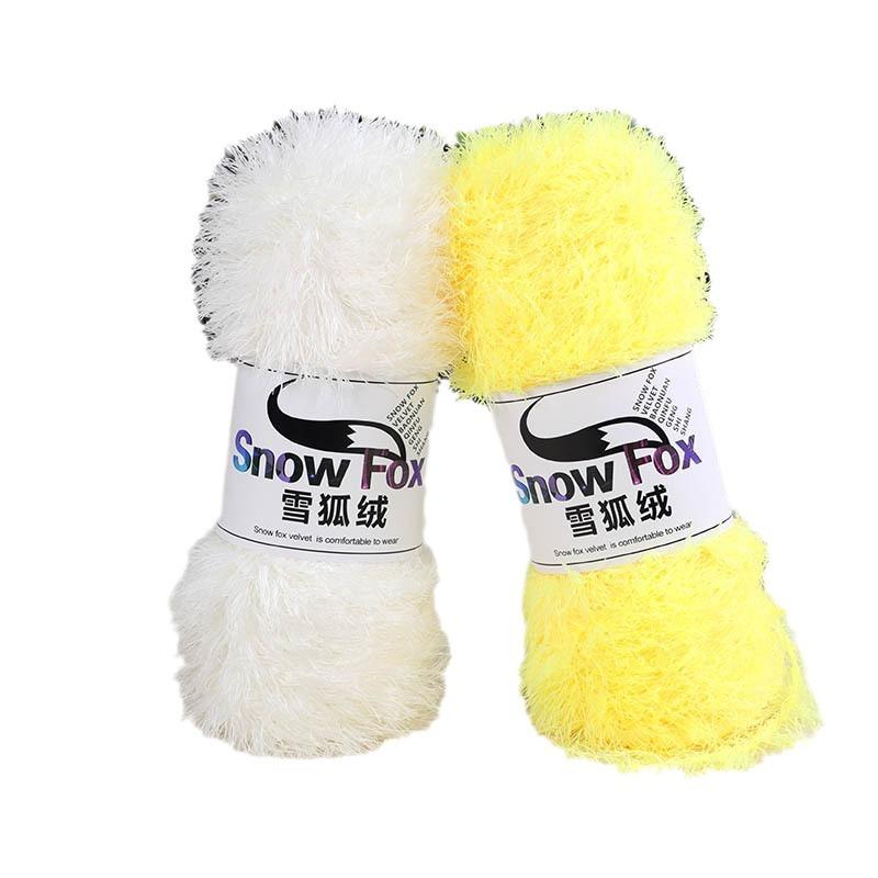 1Pcs 100g Snow Fox Fluff Thread Ball Three Strands Long Fluff Thread Wind Down Crystal Fluff Hand Knitted DIY Hat Blanket Scarf