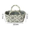 Floral Vintage Organizer Basket With Handle Portable Home Storage Basket For Living Room Kitchen Countertop