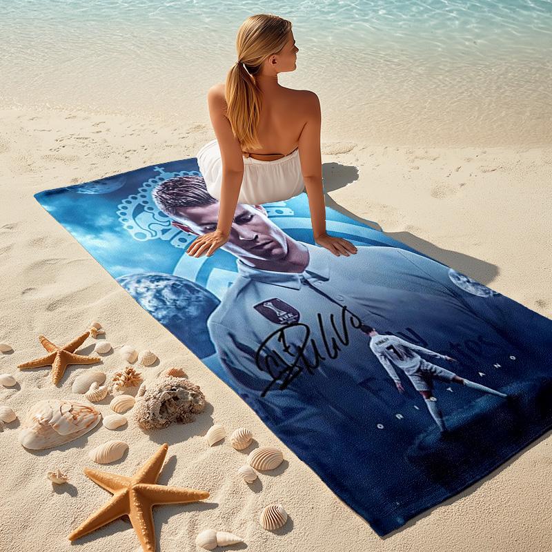 Former FC Barcelona player Cristiano Ronaldo plays for Al-Nassr FC soft beach towel, outdoor camping vacation swimming beach towel H22