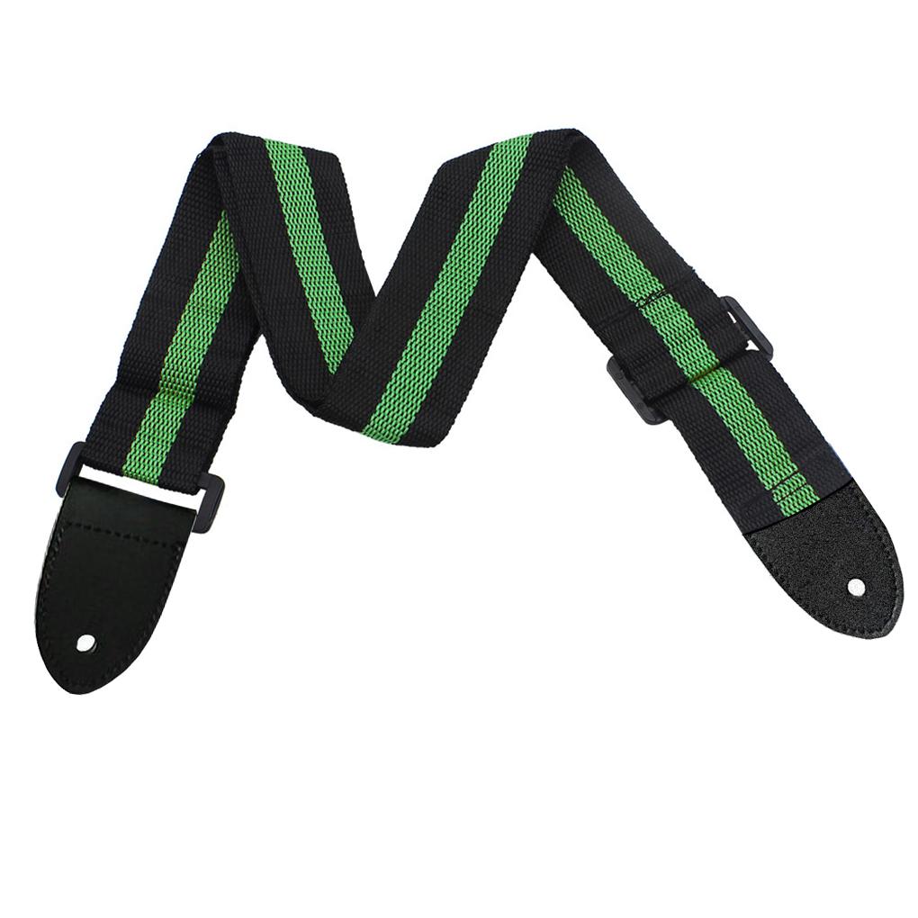 Durable Adjustable Nylon Vintage Stripes Acoustic Electric Guitar Strap Woven Fabrics Ends Strap