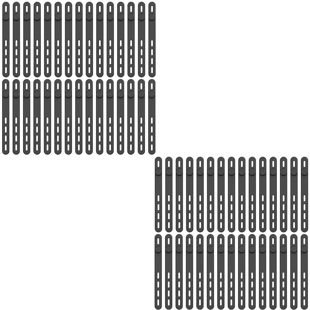 30/60Pcs Silicone Cable Ties Wire Organizer Black Adjustable Cable Straps Reusable Cable Management Cord Organizer Fastening