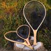 Mini Landing Dip Net Tear Resistance Wood Handle Dense Hole Fish Dipping Net