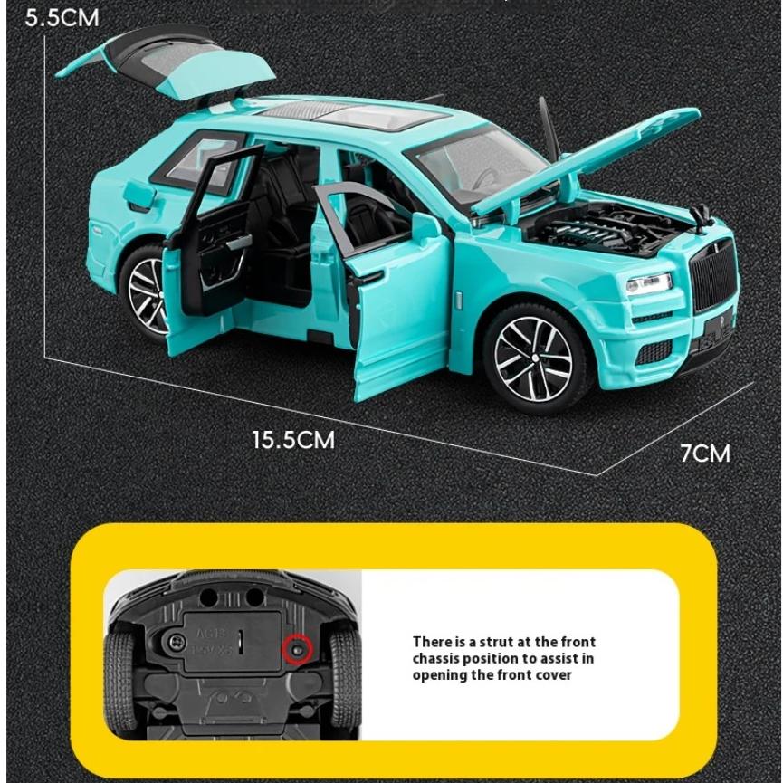 1/32 Scale Rolls Cullinan SUV Alloy Luxy Car Model Diecast Metal Toy Vehicles Car Model Sound and Light Simulation Children Gift