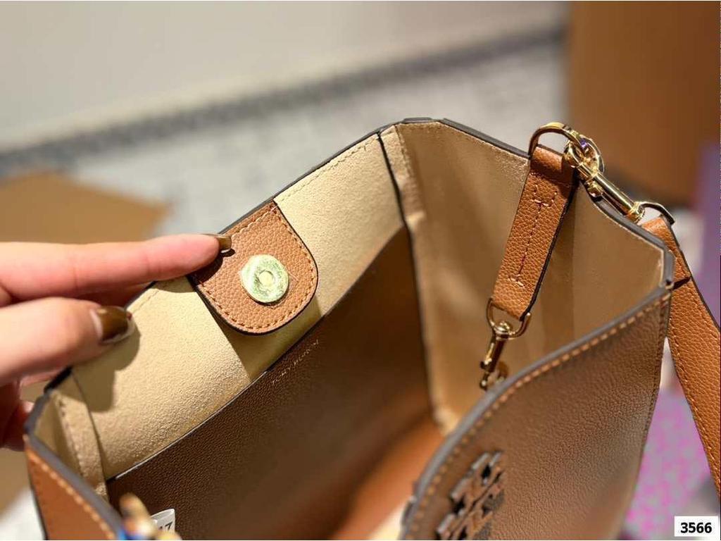 TB Damska Skórzana Konwertowalna Torba typu kubełek na ramię Crossbody