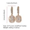 1 Pair Luxury Square Dangle Earrings for Women Zirconia Earring Jewelry Wedding Party Accessories