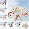 Handmade Chinese Style Circular Fan Long Handle Round Fan Art Hand Fans Bamboo Handle Fan  Summer