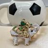 Rhinestone Elephant Keychain Vintage Animal Charm Key Ring Pendant Backpack Bag Purse Decoration Accessory Party Favors