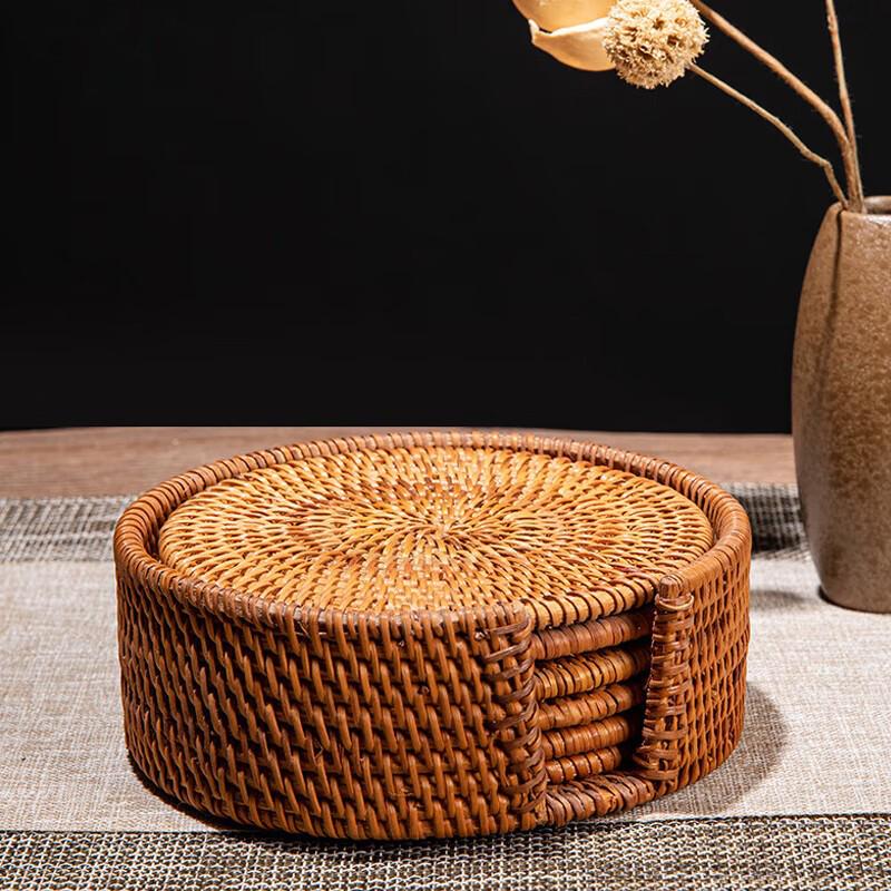 Handmade Vietnamese Rattan Tea Coasters and Placemats for Tea Ceremony