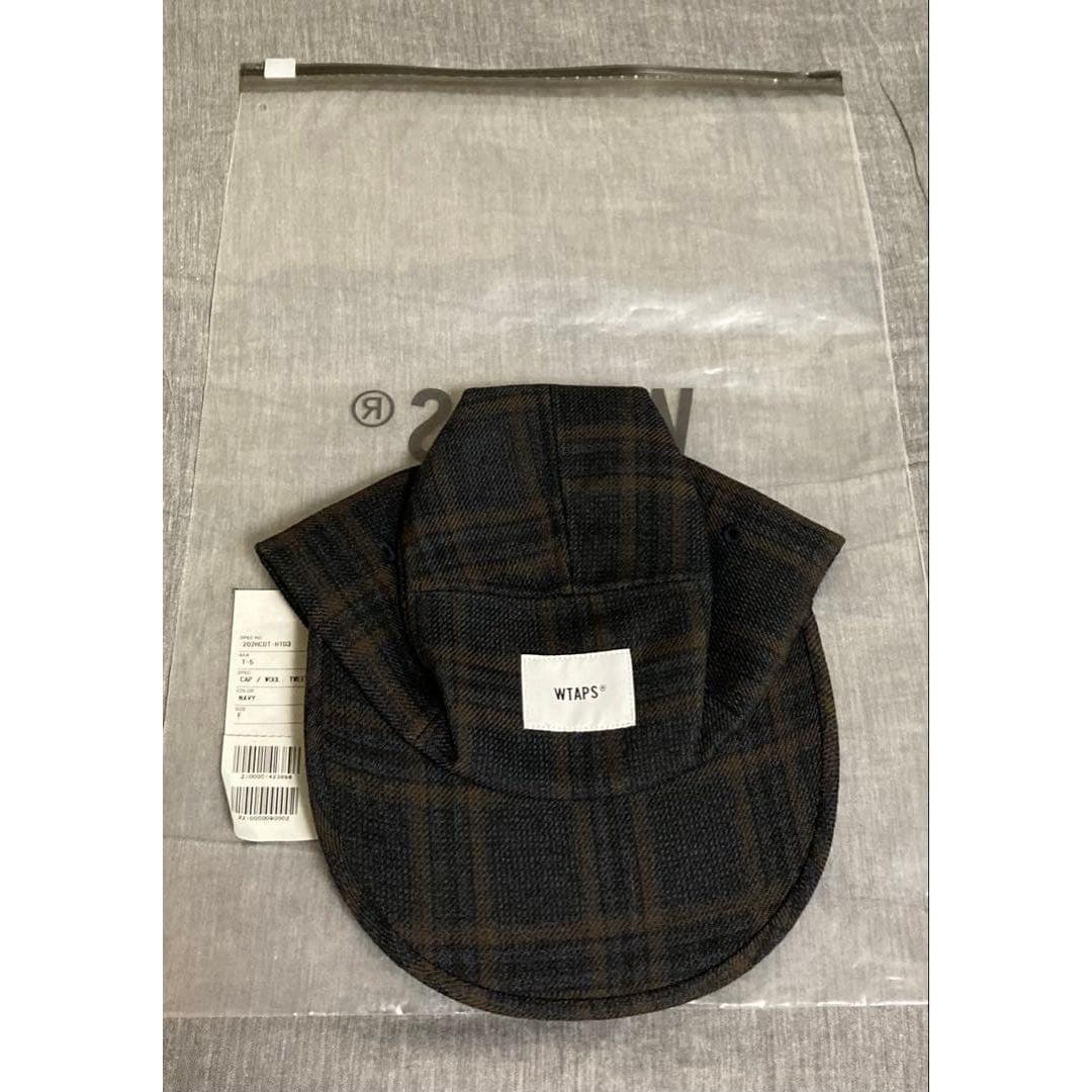 Used WTAPS jet cap navy plaid with tag