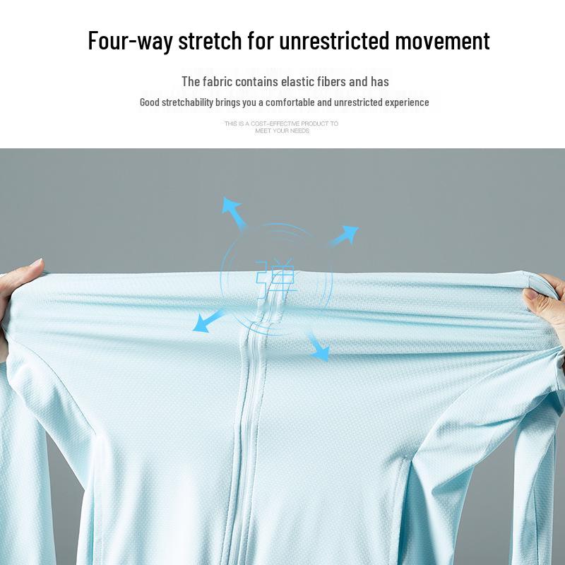 UPF50+ UV Protection Hooded Ice Silk Jacket for Men & Women - Long Sleeve Summer Sun Shirt