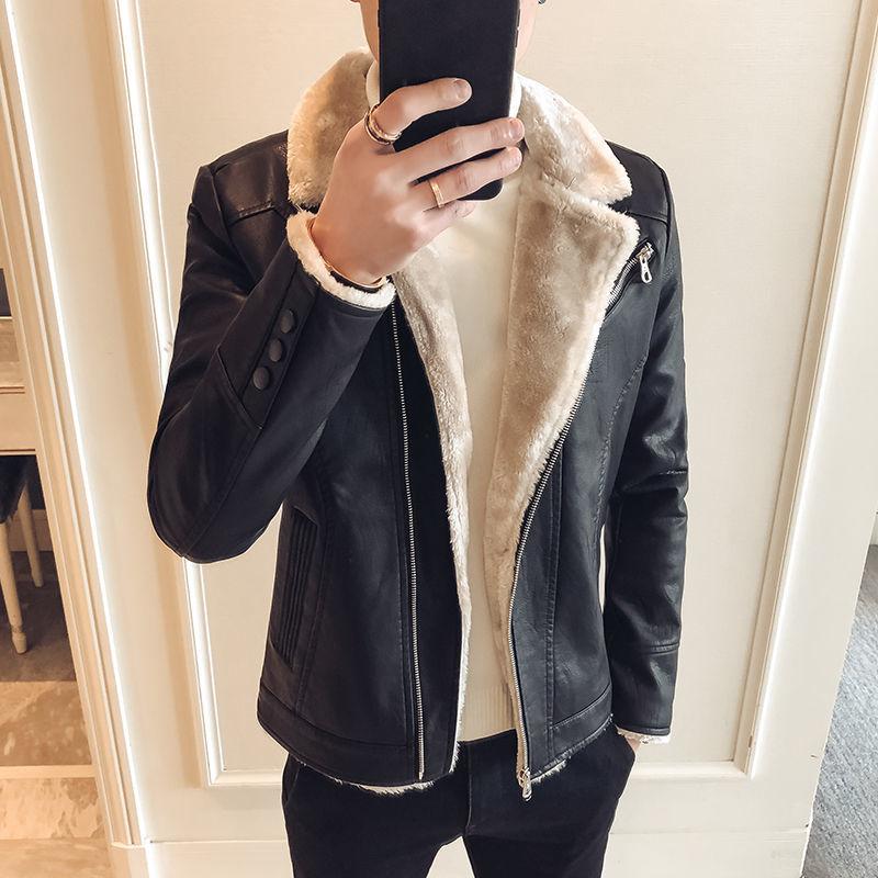 leather jacket with lamb fur