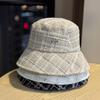 New Style Plaid Fisherman Hat for Women In Autumn and Winter New Fashion Versatile Face Showing Small Basin Hat Retro Style Warm Hat Trend
