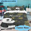 Custom Name 3PCS Brown Bear Heart Love Bedding Set Including 1pc Duvet Cover And 2pcs Pillowcases for Bedroom, Dormitory Gift Home Decor