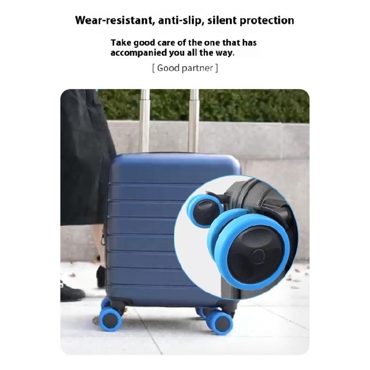 Geräuschreduzierende Gepäckradschützer Flexible Gummiabdeckungen Silikonradabdeckungen Set 8 Stück für Doppelrad-Koffer