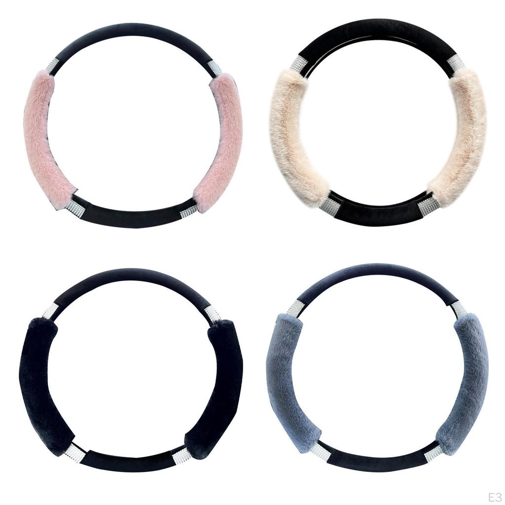 Car Steering Wheel Cover Protector 15 Inch Auto Interior Accessories Odorless Plush Anti Slip