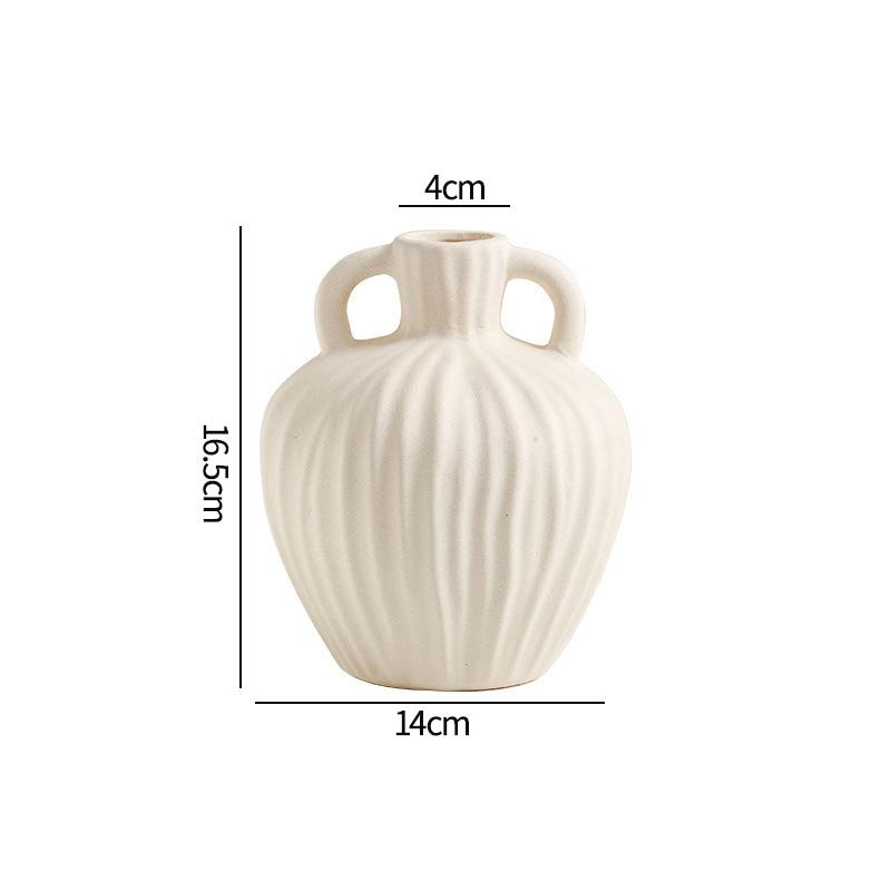 French Style Ceramic Vase White Flower Vase Modern Decorative Vases for Bouquet Farmhouse Living Room Wedding Table Centerpieces