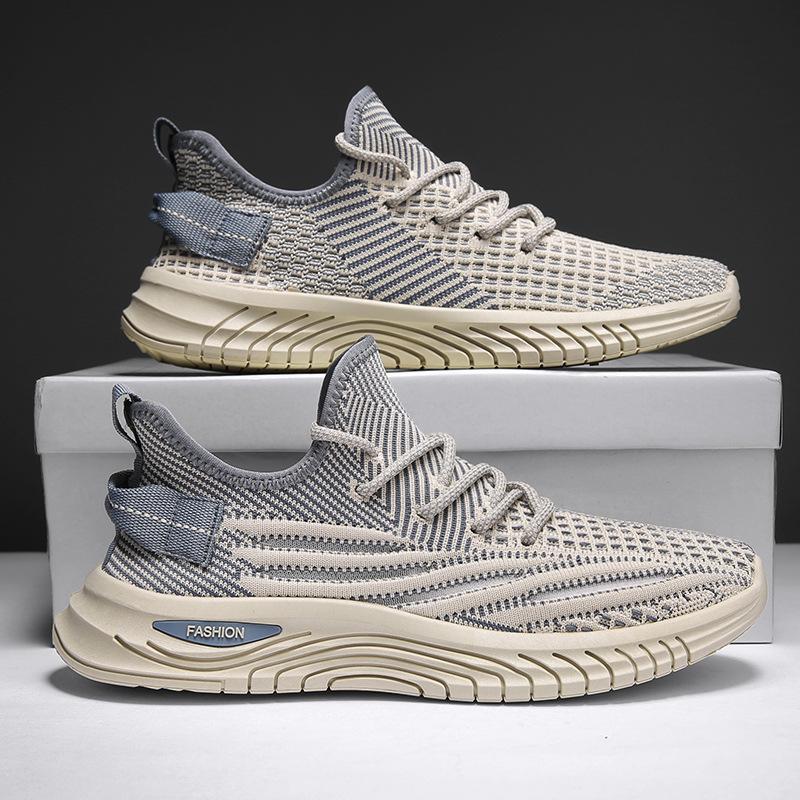 Autumn Men's Shoes Fly-woven Breathable Sports Casual Shoes Versatile Soft-soled Non-slip Lazy Shoes