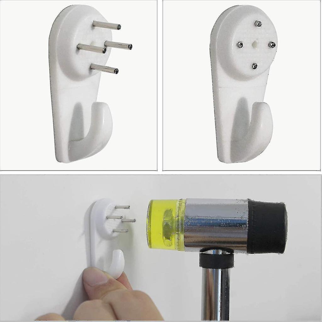 100pcs Invisible Nail Screws Wall Hooks No Trace Picture Hangers Non-mark Hook,30x15mm - J