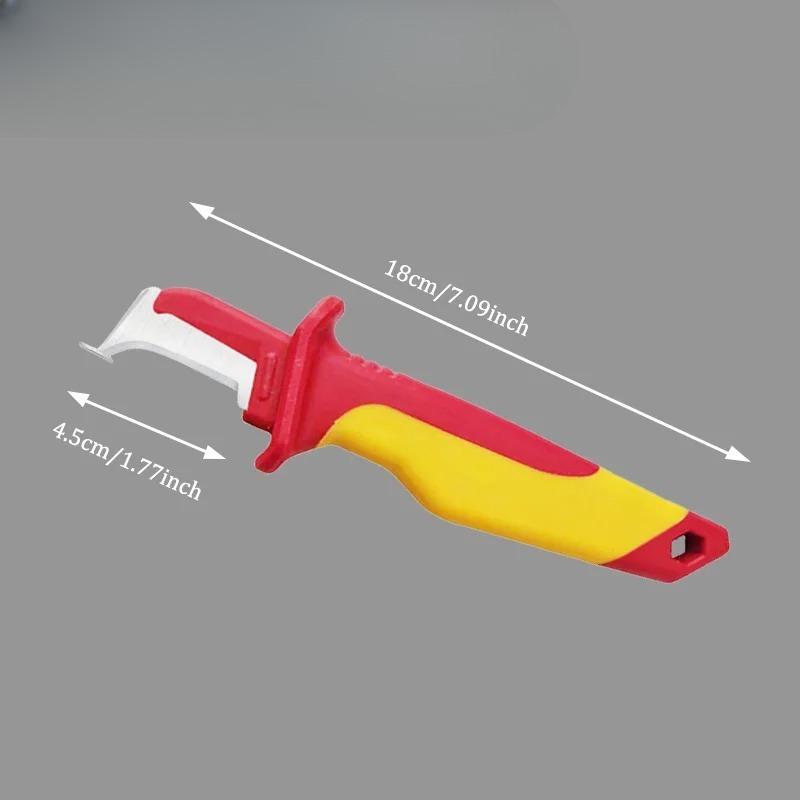 Electrician Knife Insulated Cable Stripping Snips Straight Curved Hook Fixed Blade Wire Stripper Peeling Hand Tool
