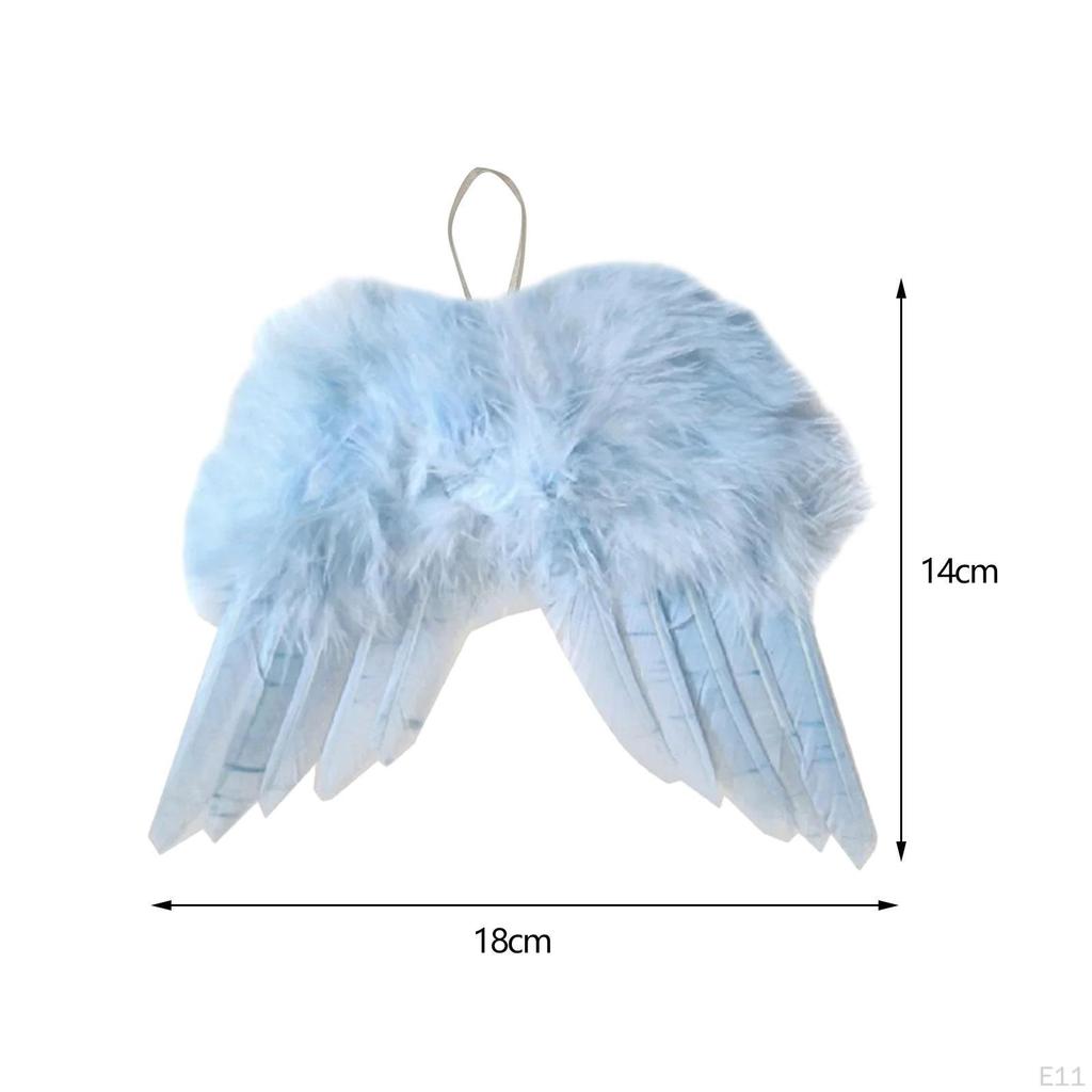 5 Pieces Angel Wing Feather Hanging Wing, Christmas Decorations for Holiday, Party