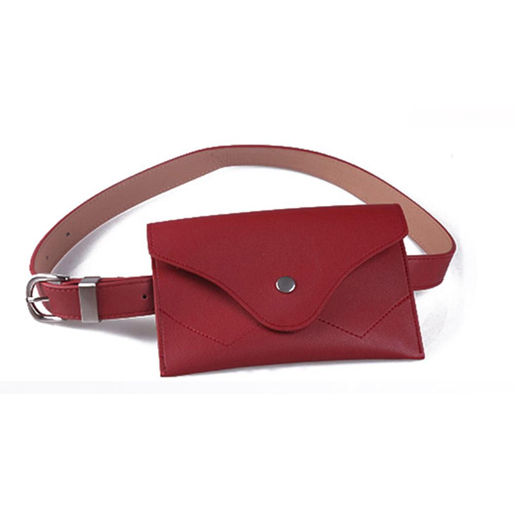 Women Simple Fashion Adjustable Belt Elegant All-match Pin Buckle Waistband with A Mini Bag