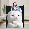 Explosion Toilet Meowl Cat Warm Soft Blanket Novelty Plane Travel Throw Blanket Couch Bed Flannel Bedspread Sofa Bed Cover