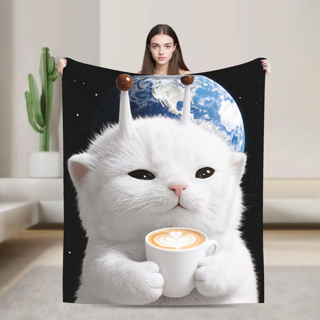 Explosion Toilet Meowl Cat Warm Soft Blanket Novelty Plane Travel Throw Blanket Couch Bed Flannel Bedspread Sofa Bed Cover
