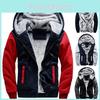 Thick Warm Mens Fleece Fur Lined Hoodie Zip Up Winter Coat Jacket Top Sweatshirt