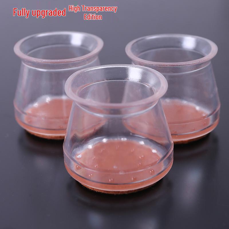 Silent Silicone Solid Wood Chair Leg Protectors, Thickened Wear-Resistant Elastic Covers for Stool, Table, and Chair Legs.