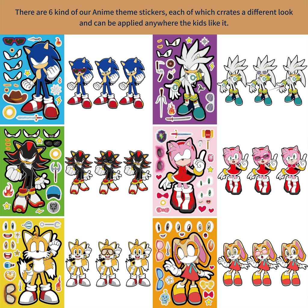 Adorable Sonic The Hedgehog Kids Anime Puzzle Interactive Sticker Diy Craft Set