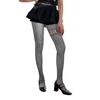 Women Aesthetic Sexy Hollowed Out Fishnet Pantyhose Asymmetrical Lace Patchwork Patterned See Through Tights Stockings