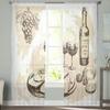Wine And Cheese Sheer Curtains For Bedroom Living Room Tulle Curtains For Kitchen Window Voile Curtains