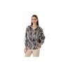 GRECIILOOKS Women's Striped Regular Fit Shirt (GL-W1962_Blue XL)