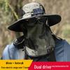 Men's Solar-Powered Fishing Hat with Fan - Sun, Mosquito, Neck, and Face Protection for Outdoor Summer Leisure