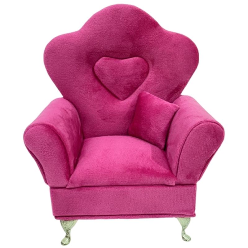 

Dollhouses Pink Plush Miniature Sofa Organizer With Jewelry Box Function For Toyhouse Accessories