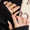 Medieval Brushed High-Quality Texture Retro Open Ring Niche Design Light Luxury Index Finger Ring Star Personality Ring Woman