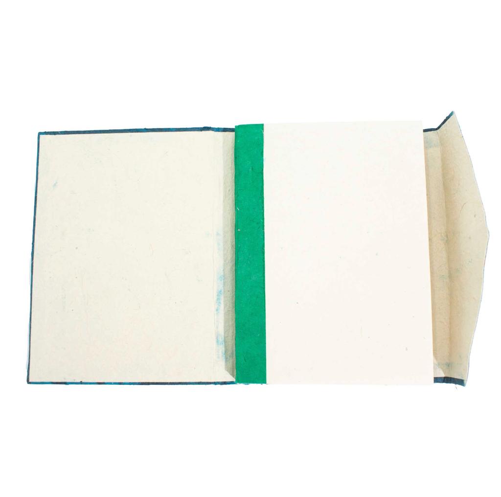 Lokta Bold Floral Notebook – Large (21x15cm) – 45 Leaves – Includes Bookmark – Midnight Blue