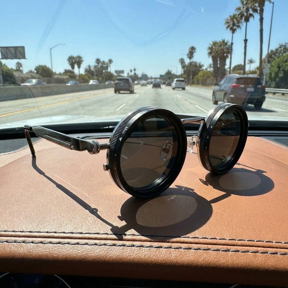 Anti UV Protection Fishing Sunglasses Manual Rotating ND Filter Sunglasses Retro