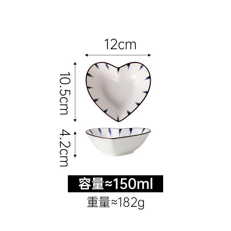 Japanese creative three-grid dining household ceramic seasoning plate soup bowl vegetable plate breakfast set