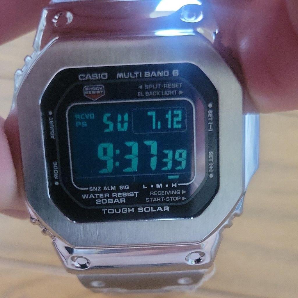 Used CASIO Watch G-SHOCK GW-M5610 Radio Tough Solar Full Metal Custom Silver