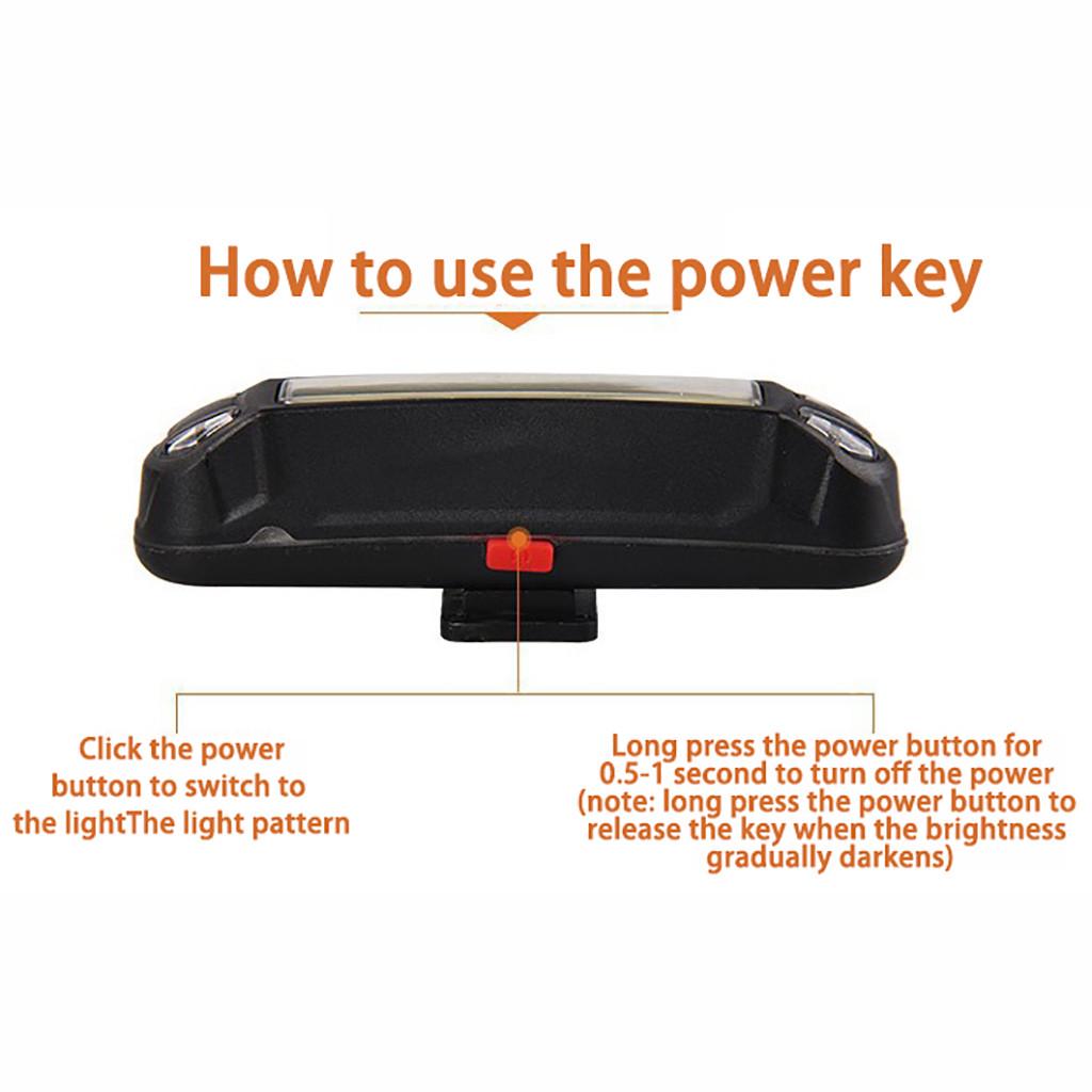 Red Bicycle Warning Lights COB Rear Bike Light Taillight Safety Warning USB Rechargeable Bicycle Tail Comet LED Lamp