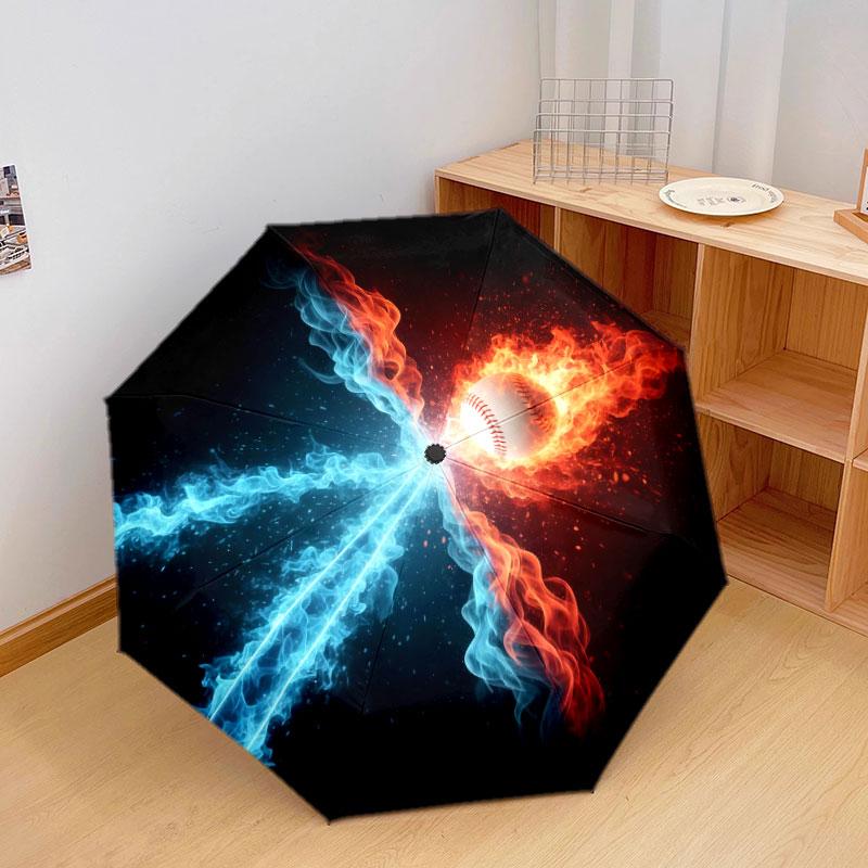 IceFireSports Pattern Pattern New Style Umbrella, 1 Piece Automatic Folding Umbrella, Portable Travel Umbrella, Outdoor Umbrella, Birthday Gift