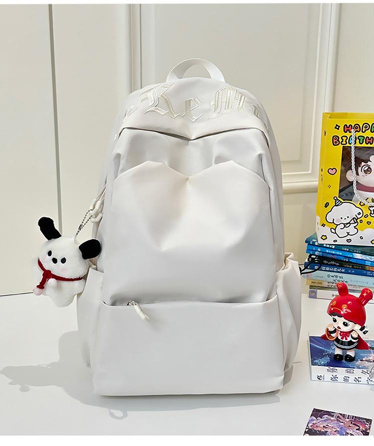 School Bag Mori High Value Large Capacity Simple Solid Color College Student School Bag Versatile Leisure Travel Lightweight Backpack