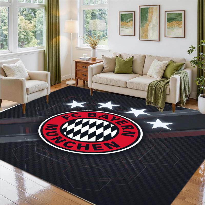 Bayern Munich Design Crystal Velvet Rug Soft Decorative Mat for Bedroom Entrance